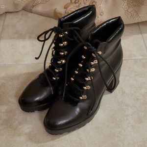 Black ankle boots,  lace up, 8 Goth Dolls Kill